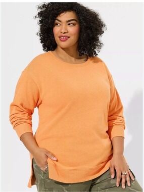 Torrid Cozy Fleece Drop Shoulder Step Hem Crewneck Sweatshirt Size 3x